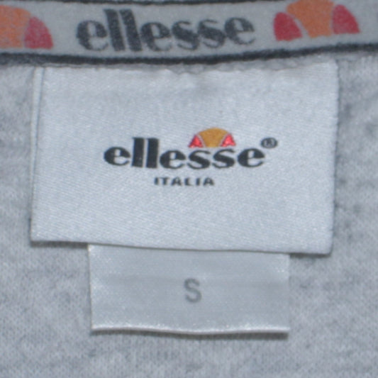 Ellesse Mens Grey Pullover Hoodie S Logo Print Hooded Sweatshirt