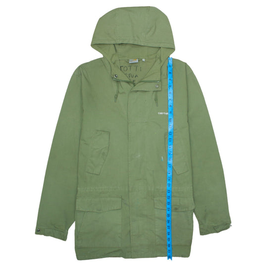 Carhartt Men’s Green Battle Parka Coat L Hooded Casual Outdoor Jacket
