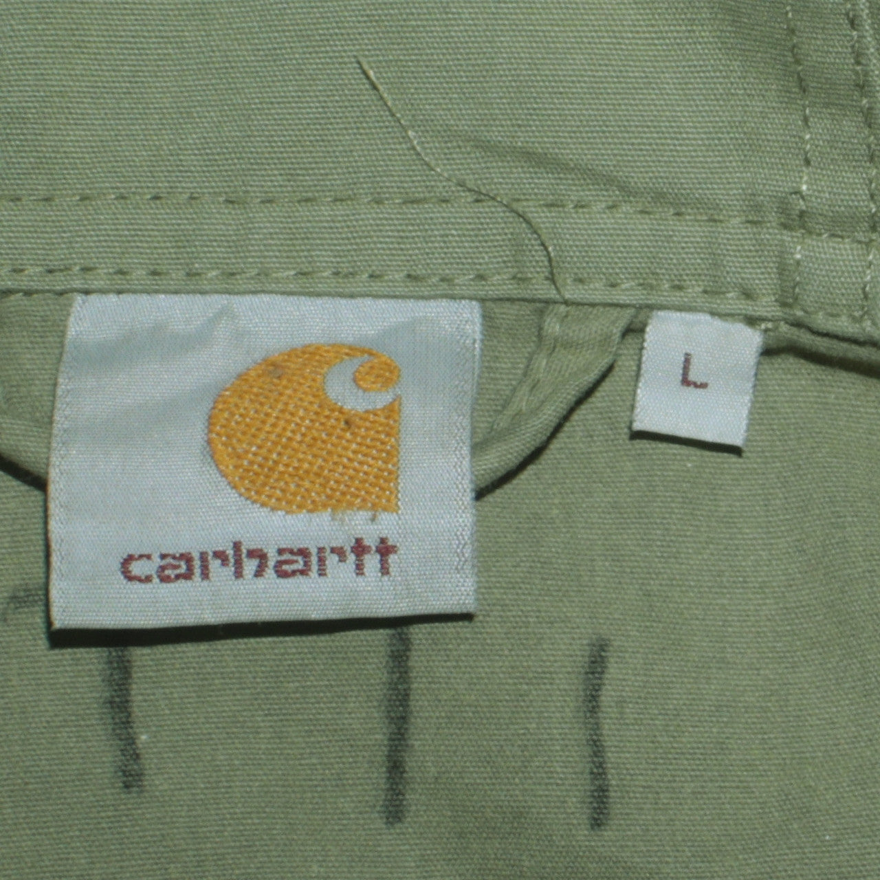 Carhartt Men’s Green Battle Parka Coat L Hooded Casual Outdoor Jacket