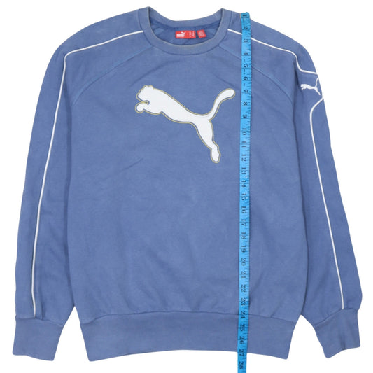 Puma Men’s Blue Logo Pullover Sweatshirt Medium Regular Fit