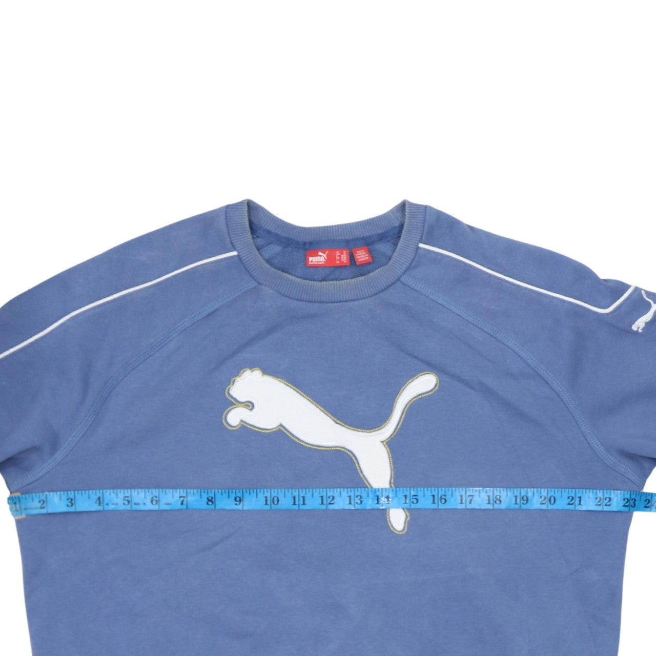 Puma Men’s Blue Logo Pullover Sweatshirt Medium Regular Fit
