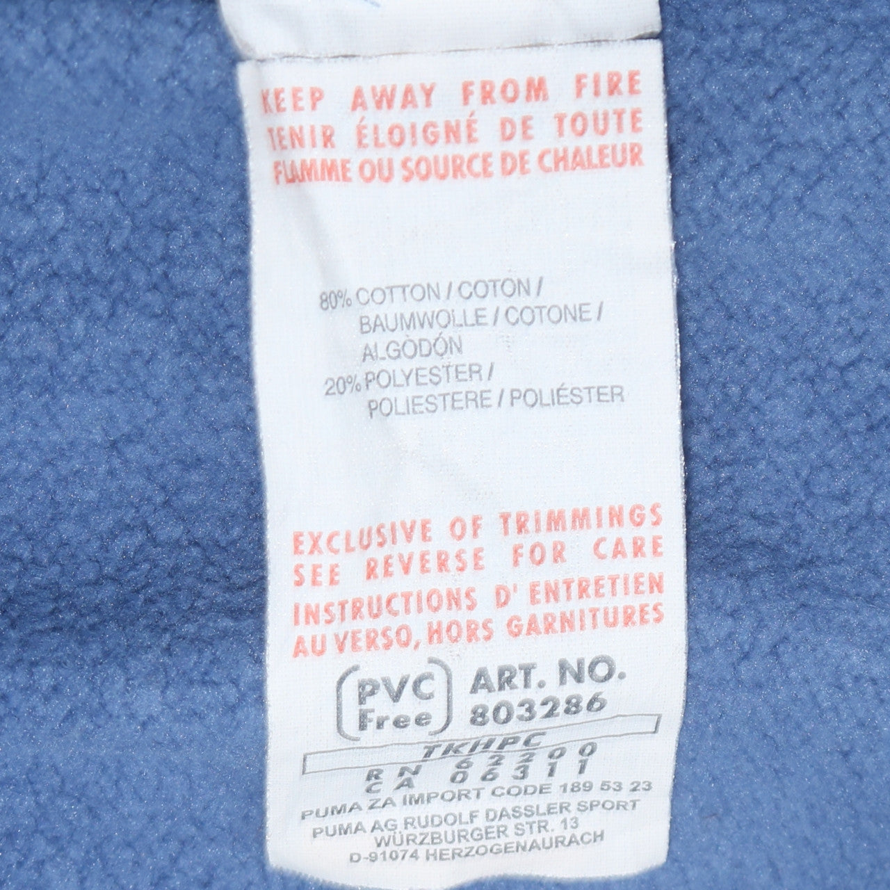 Puma Men’s Blue Logo Pullover Sweatshirt Medium Regular Fit