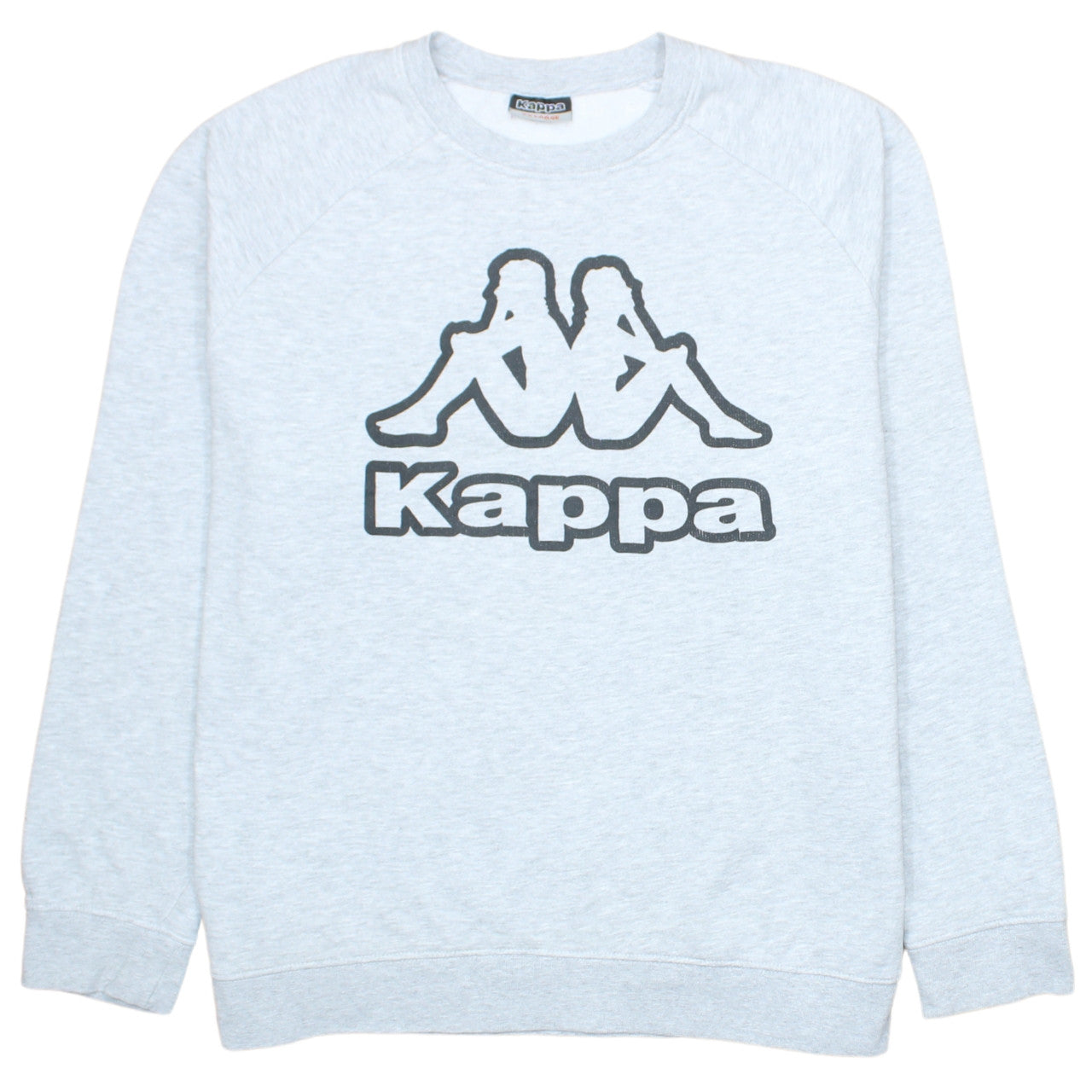 Kappa Mens Grey 2XL Pullover Sweatshirt Logo Crew Neck Regular Fit