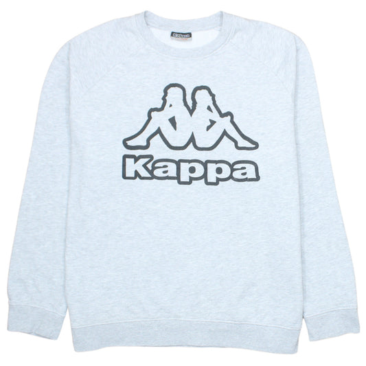 Kappa Mens Grey 2XL Pullover Sweatshirt Logo Crew Neck Regular Fit