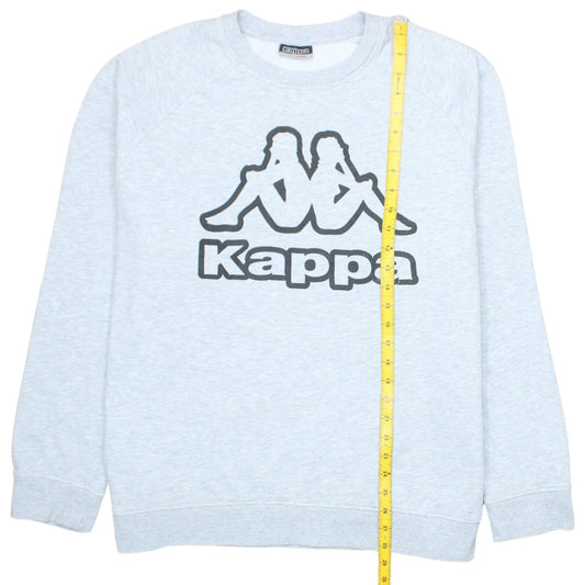 Kappa Mens Grey 2XL Pullover Sweatshirt Logo Crew Neck Regular Fit