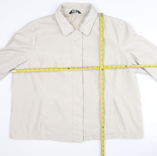 BM Womens Beige XL Basic Jacket Polyester Mid-Length Casual