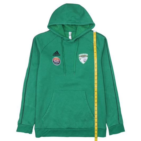 Adidas Men’s Green Pullover Hoodie L Sports Logo Fleece Football Rugby