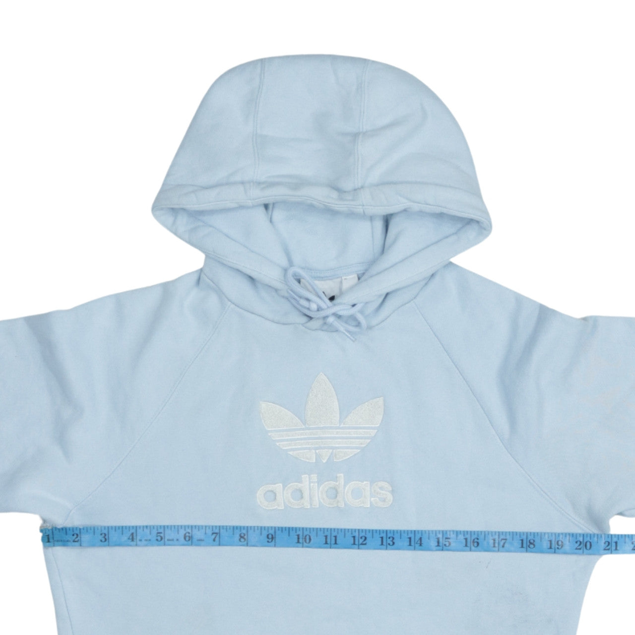 Adidas Mens Blue XS Pullover Hoodie Logo Hooded Sweatshirt