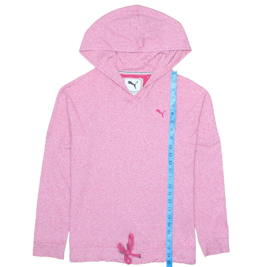 Puma Womens Pink Pullover Hoodie Size 14 Logo Casual Sportswear