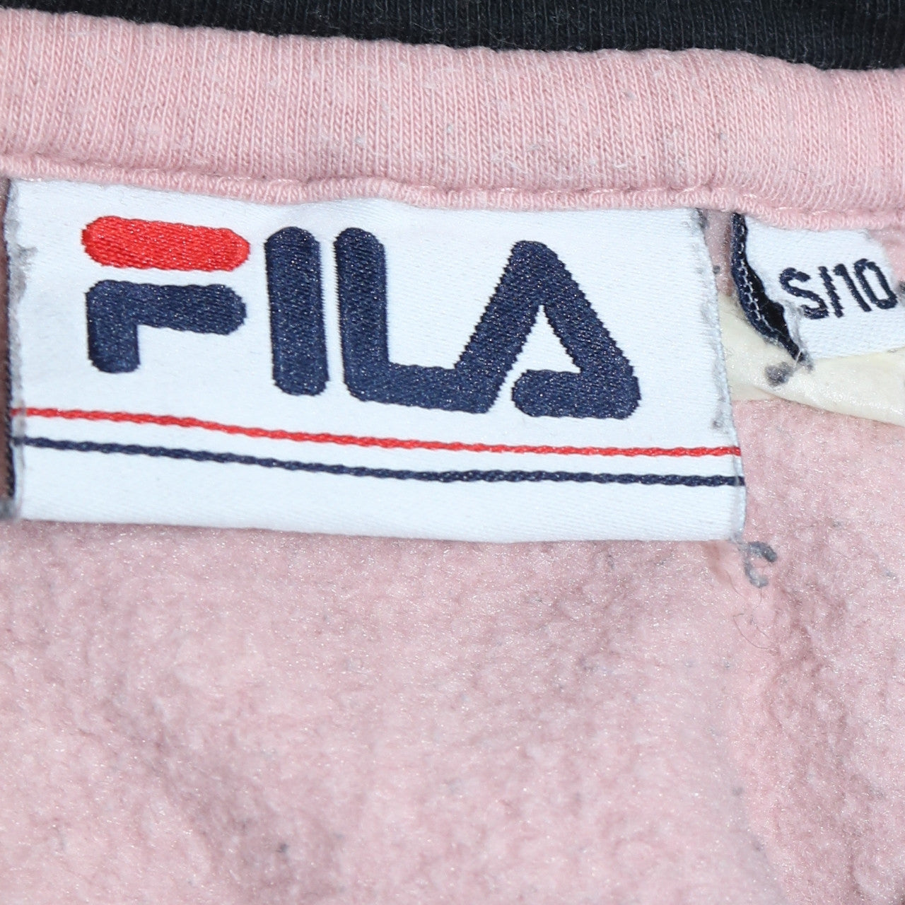 Fila Women’s Pink Black White Pullover Hoodie Size 10 Colourblock Logo