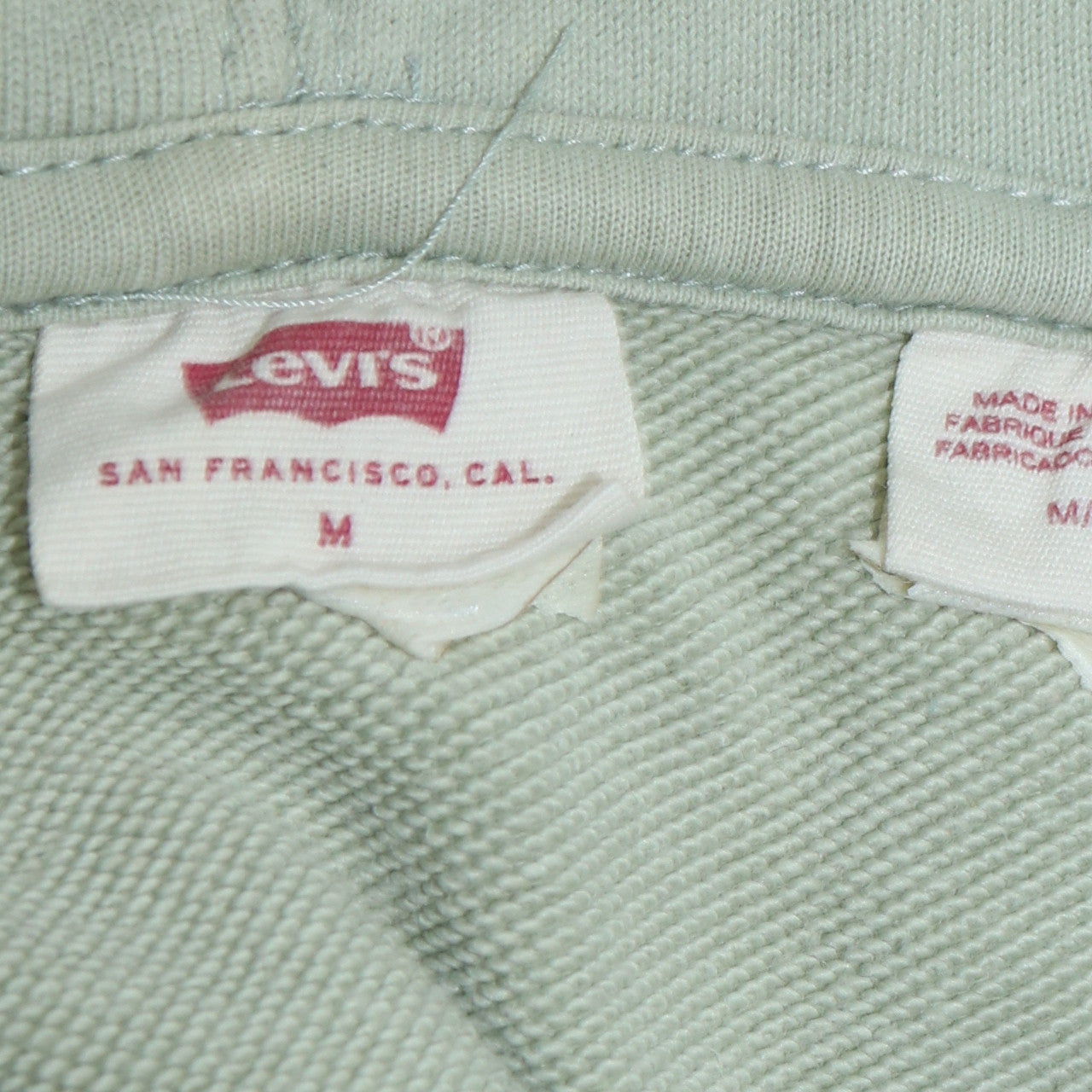 Levi's Men's Green Pullover Hoodie Size M Logo Front Kangaroo Pocket