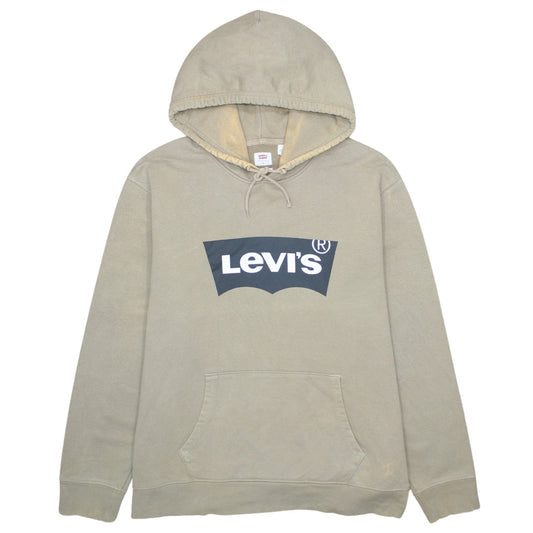 Levi's Men's Beige XL Pullover Hoodie Logo Graphic Long Sleeve