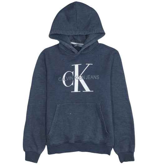 Calvin Klein Jeans Men’s Blue Logo Pullover Hoodie Size L