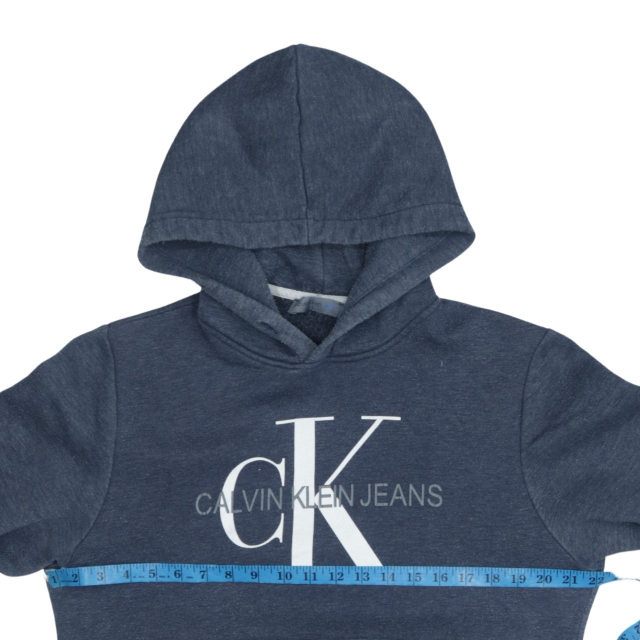 Calvin Klein Jeans Men’s Blue Logo Pullover Hoodie Size L