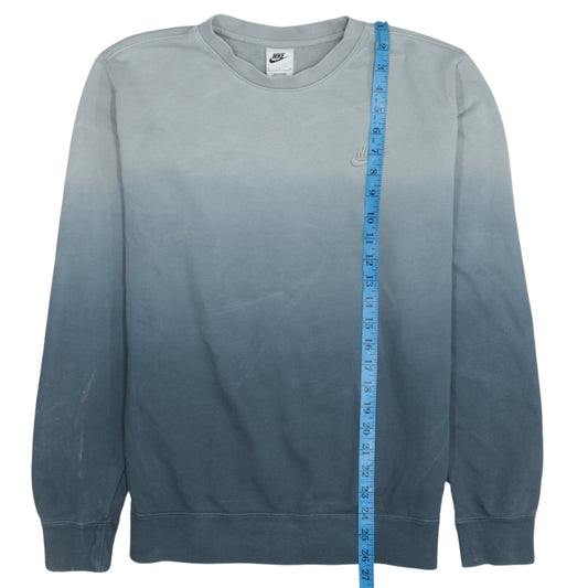 Nike Mens Blue Ombre Sweatshirt S Pullover Crew Neck Logo