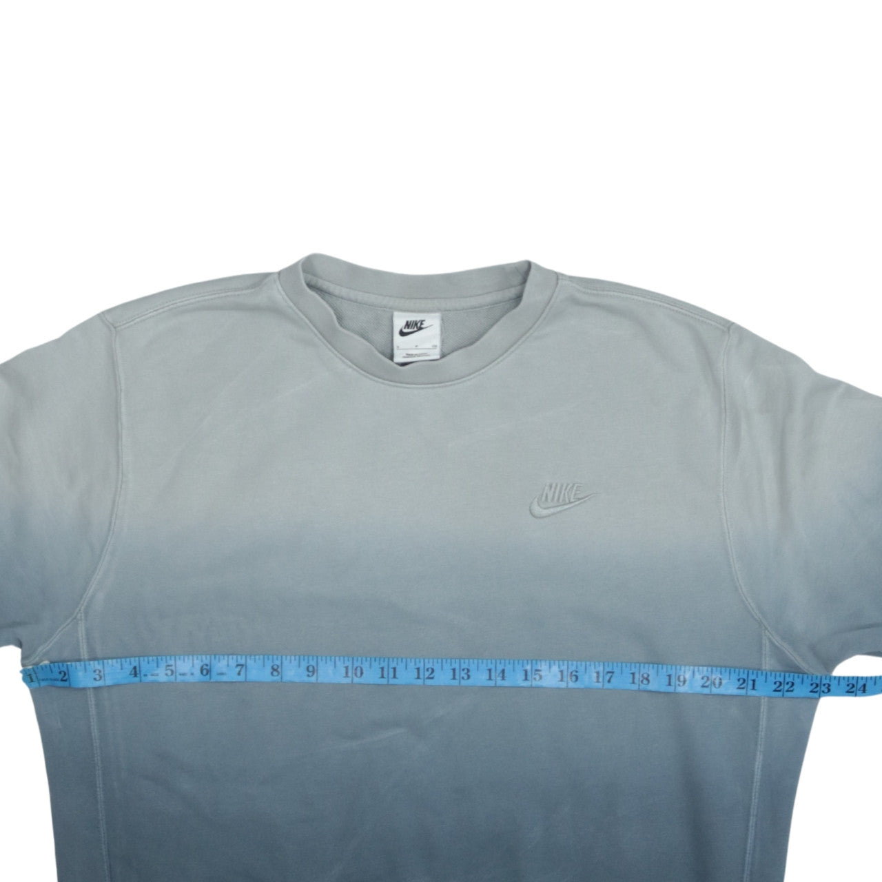 Nike Mens Blue Ombre Sweatshirt S Pullover Crew Neck Logo