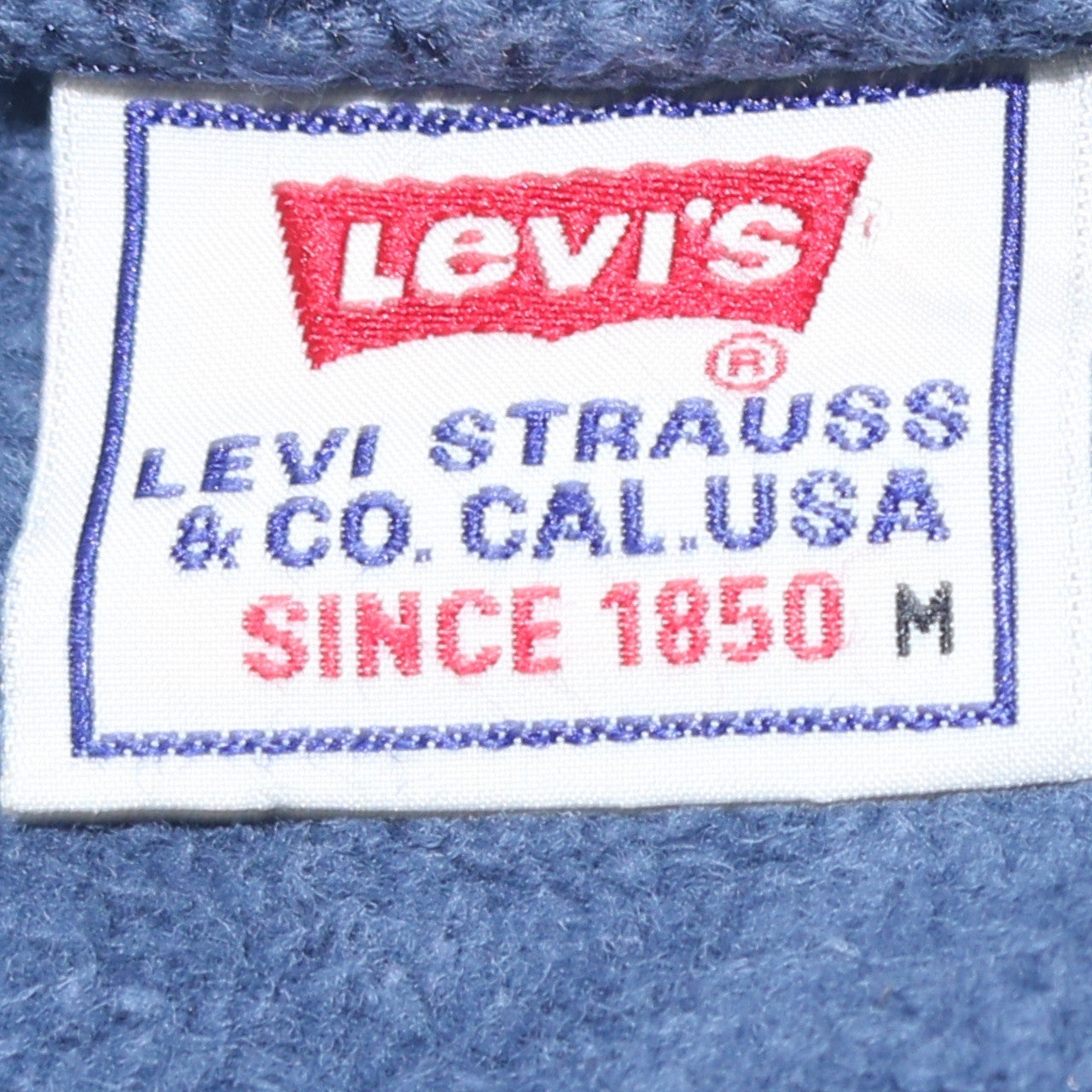 Levi's Men's Blue Half Zip Sweatshirt Size M Retro USA Logo
