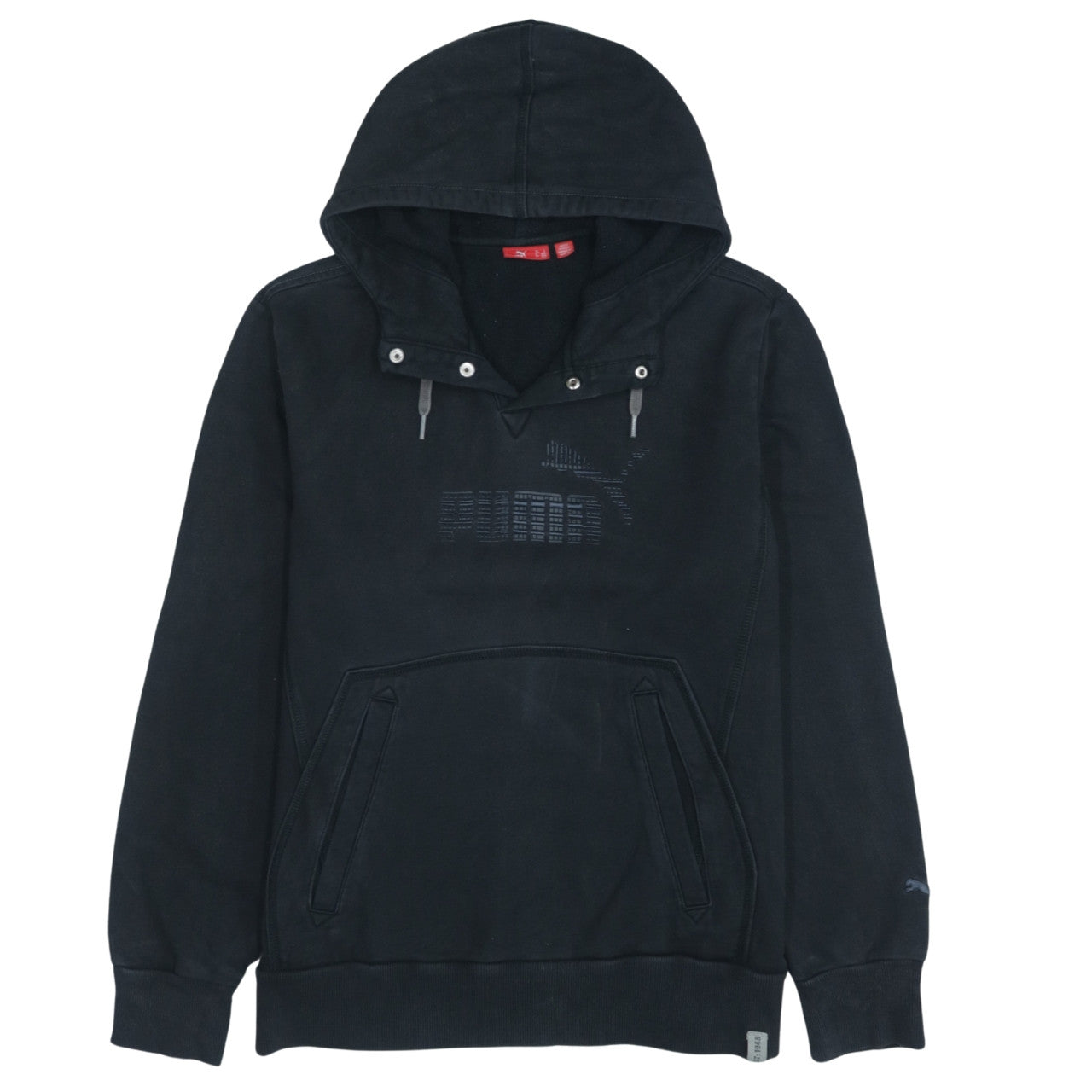 Puma Men’s Black Pullover Hoodie L Logo Sports Fleece