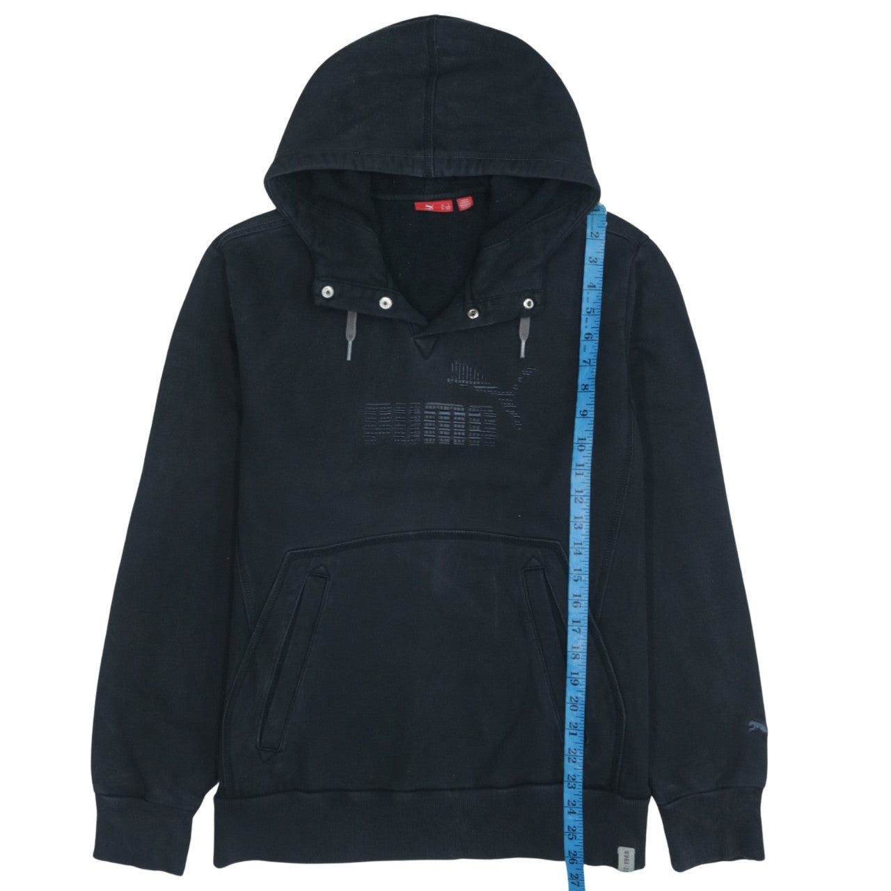 Puma Men’s Black Pullover Hoodie L Logo Sports Fleece