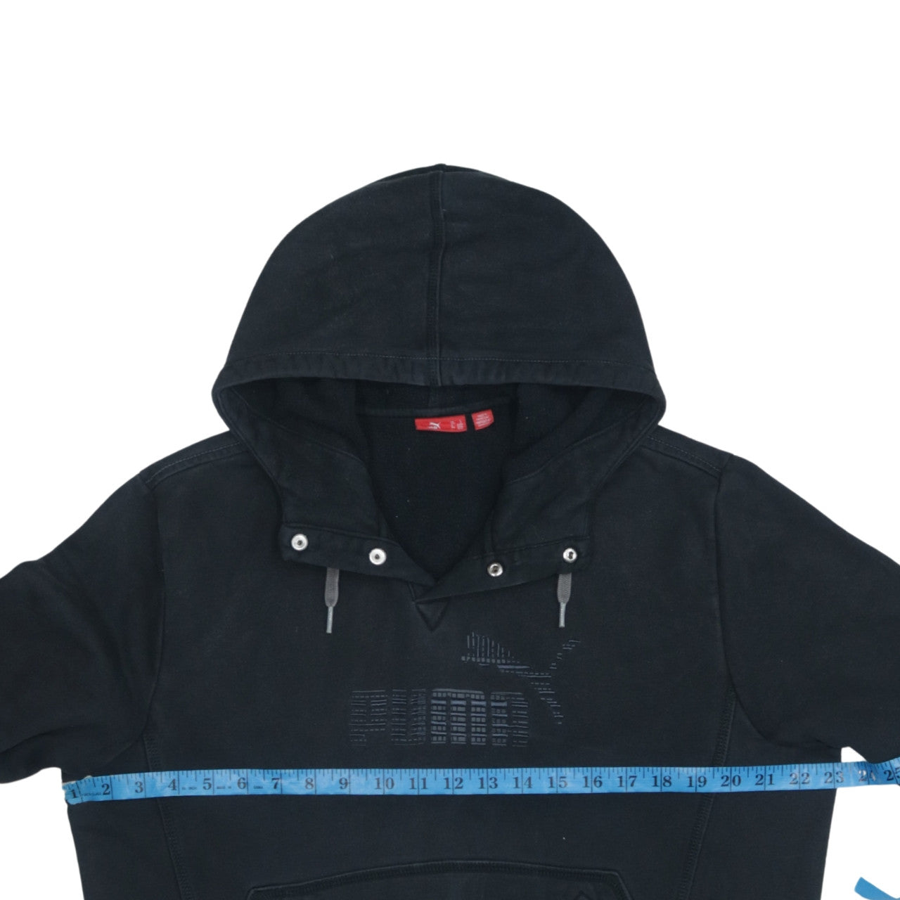 Puma Men’s Black Pullover Hoodie L Logo Sports Fleece