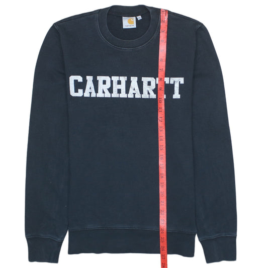 Carhartt Mens Black XS Pullover Sweatshirt Crew Neck Logo Cotton