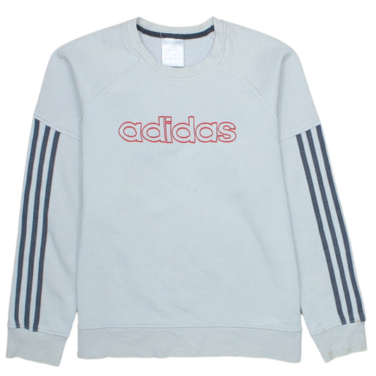 Adidas Men’s Grey Logo Pullover Sweatshirt Size L Long Sleeve