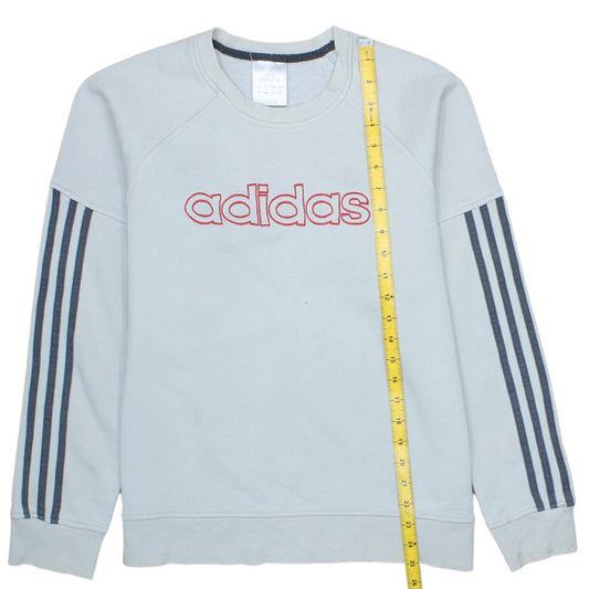 Adidas Men’s Grey Logo Pullover Sweatshirt Size L Long Sleeve