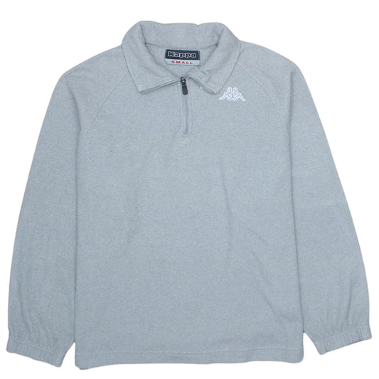 Kappa Mens Grey Small 1/4 Zip Fleece Sweatshirt Pullover