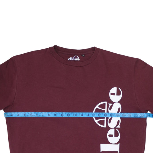 Ellesse Men’s Red Pullover Sweatshirt M Crew Neck Logo Sports