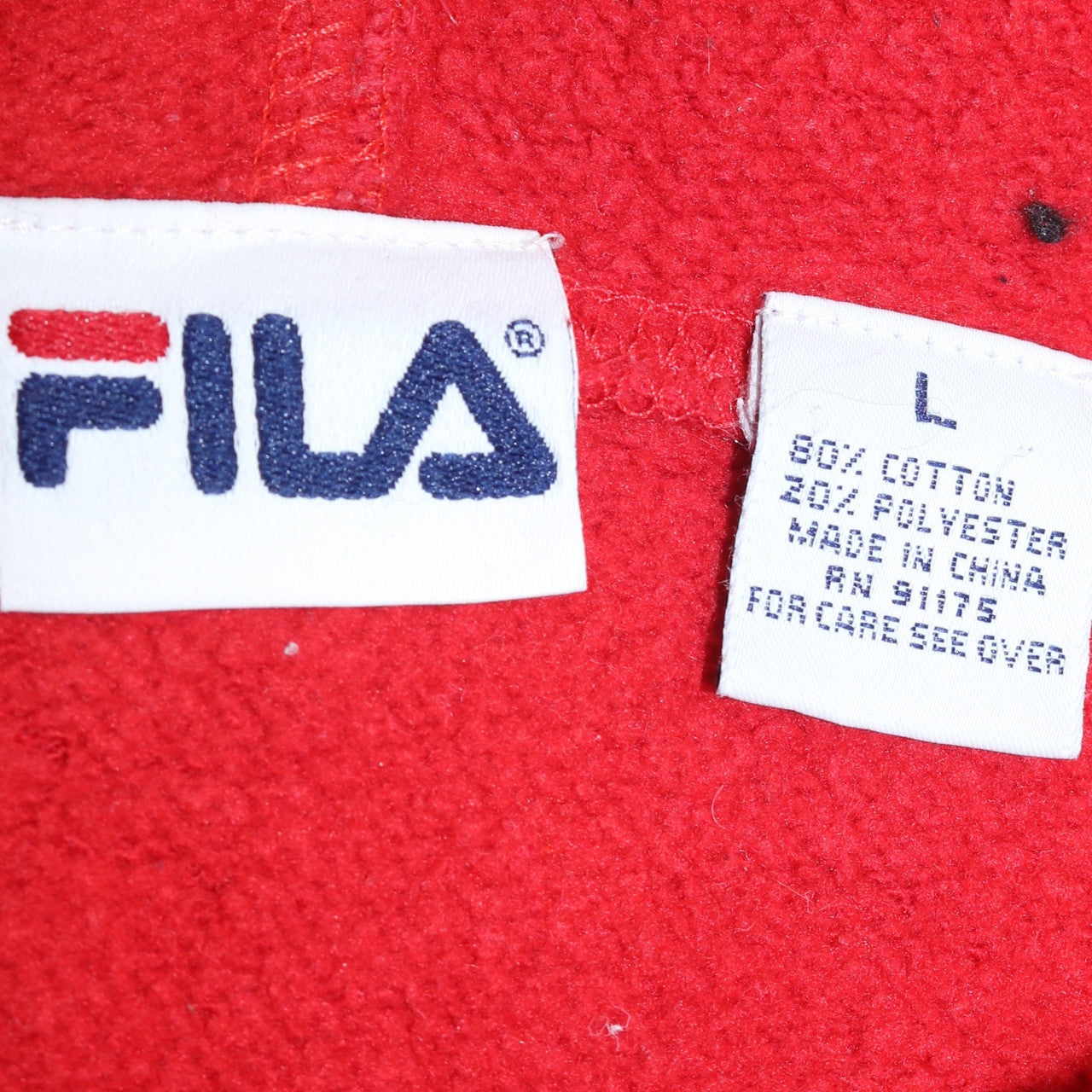 Fila Men’s Red Pullover Hoodie Size L Logo Graphic Hooded Sweatshirt