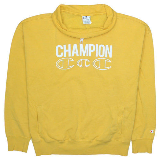 Champion Men’s Yellow XL Pullover Sweatshirt High Neck Logo