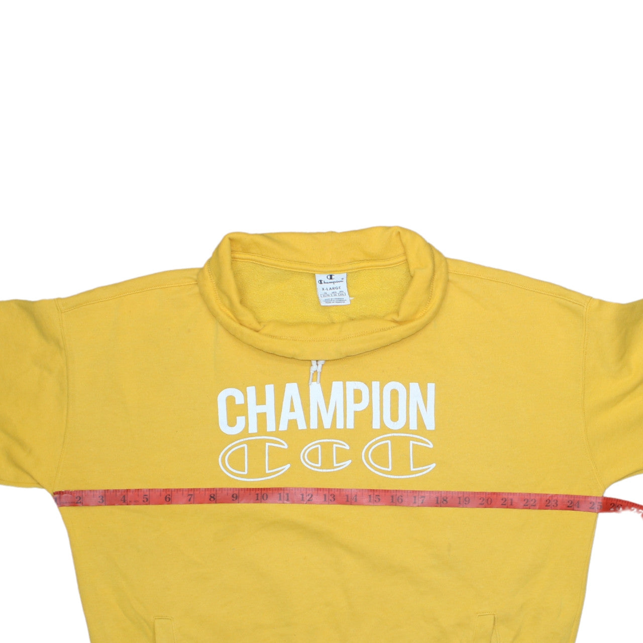 Champion Men’s Yellow XL Pullover Sweatshirt High Neck Logo