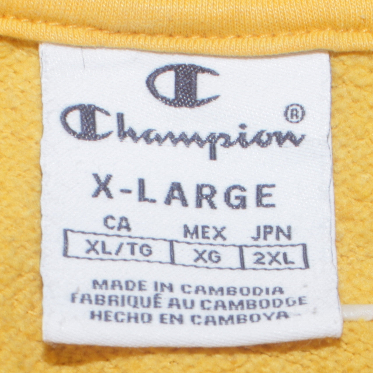 Champion Men’s Yellow XL Pullover Sweatshirt High Neck Logo