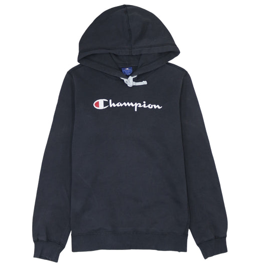 Champion Men’s Black Pullover Hoodie L Logo Embroidered Sportswear