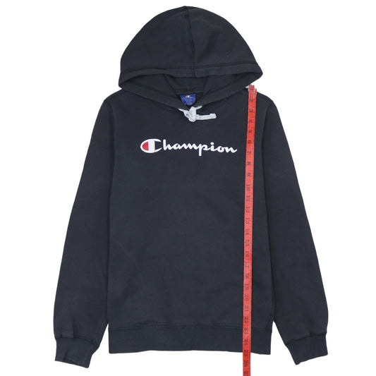 Champion Men’s Black Pullover Hoodie L Logo Embroidered Sportswear