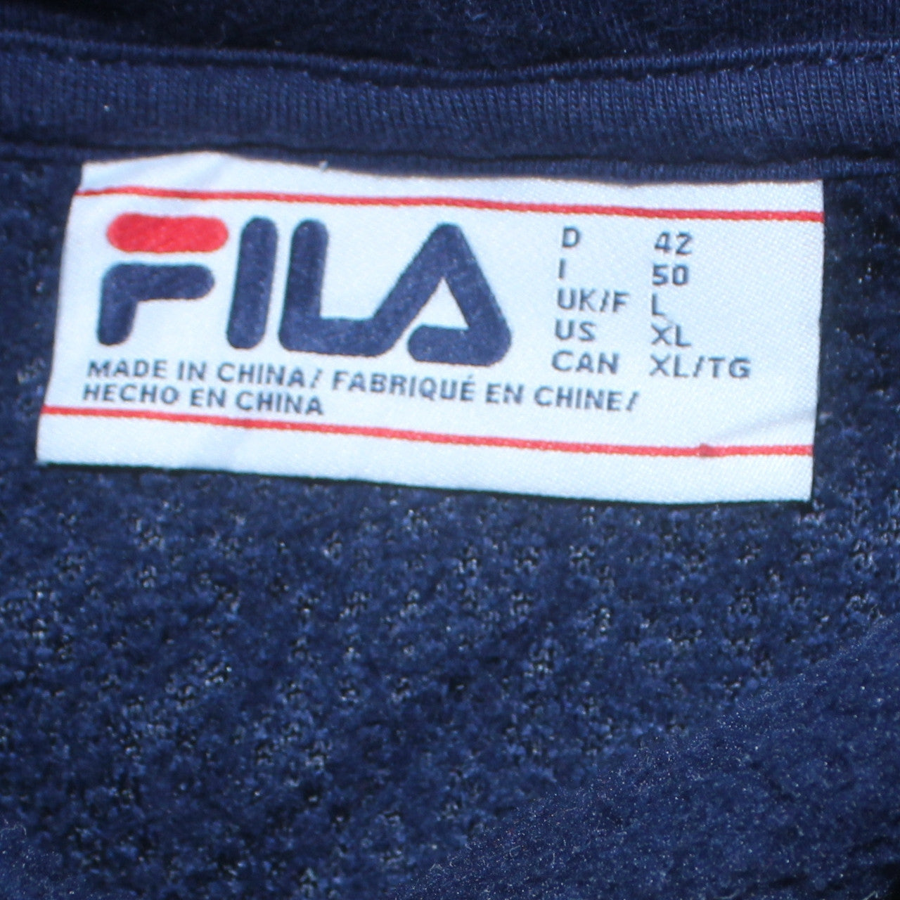 Fila Men's Blue Pullover Hoodie L Long Sleeve Sports Fleece