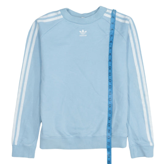 Adidas Women's Blue Crew Neck Sweatshirt UK 6 XS Long Sleeve Logo