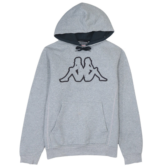 Kappa Mens Grey Small Pullover Hoodie Logo Graphic Hooded Sweatshirt