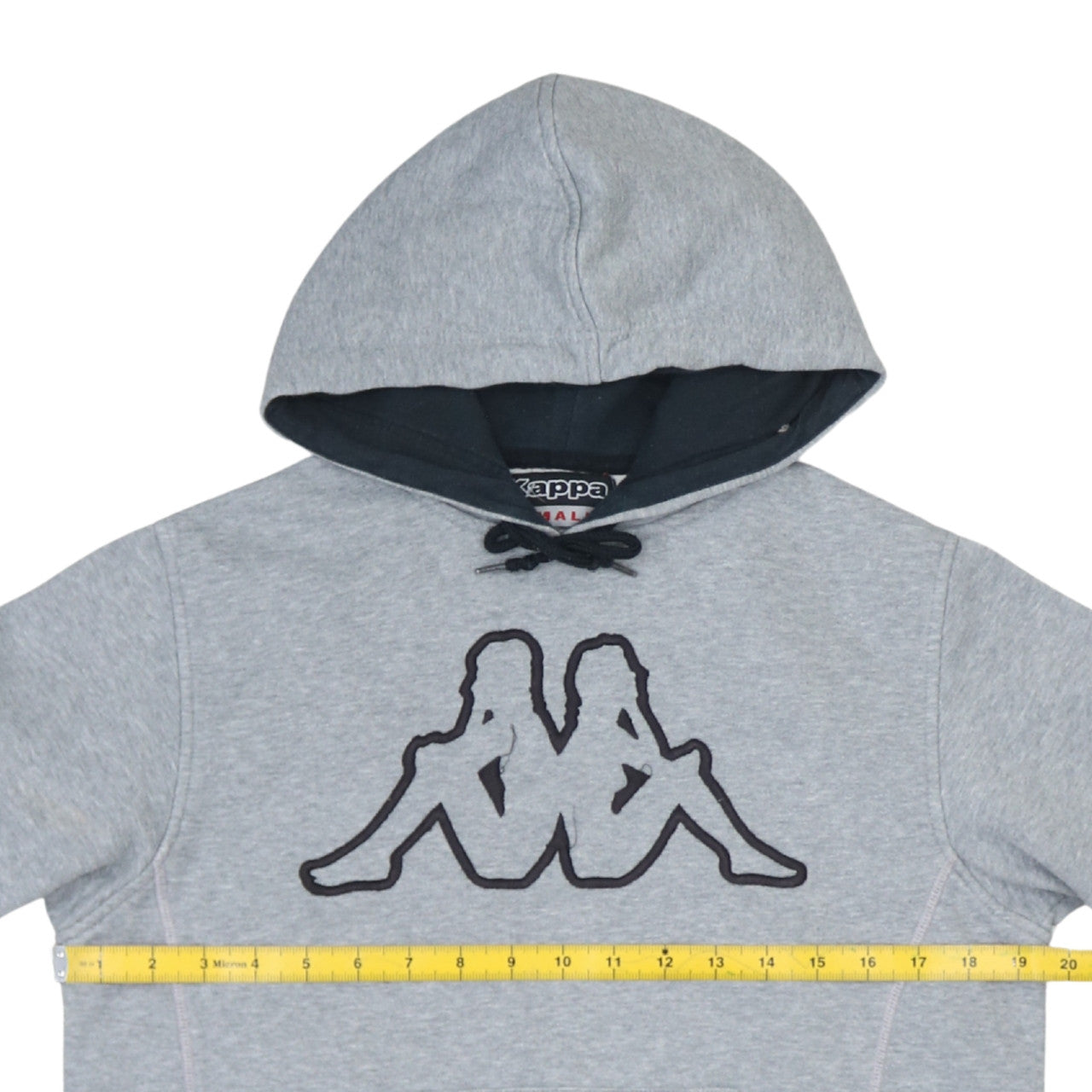 Kappa Mens Grey Small Pullover Hoodie Logo Graphic Hooded Sweatshirt