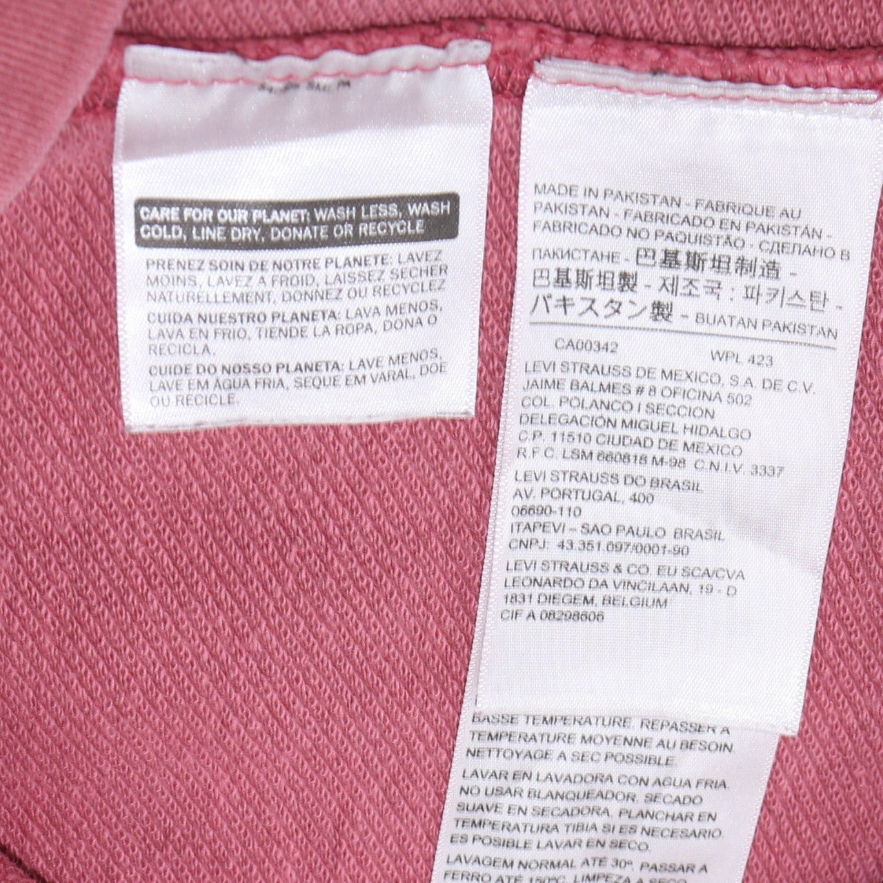 Levi's Men's Pink Sweatshirt M Relaxed Fit Crew Neck