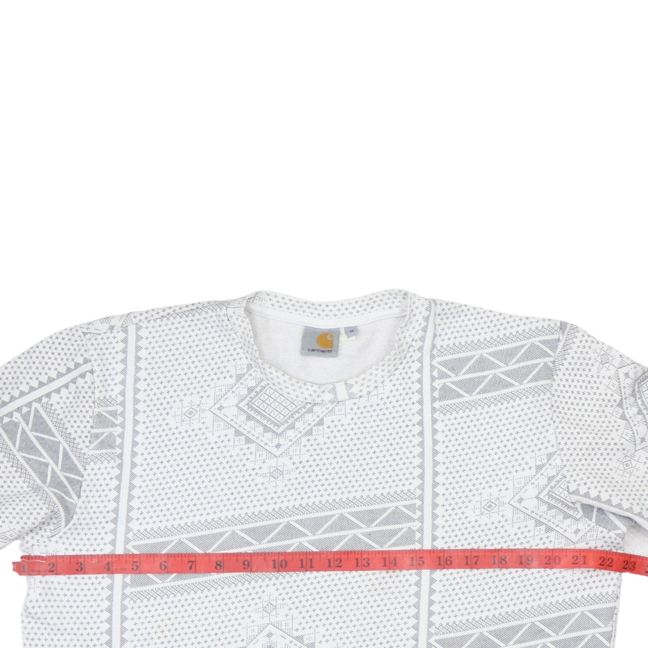 Carhartt Men's White Aztec Sweatshirt M Pullover Cotton Crew Neck