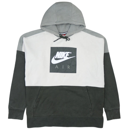 Nike Air Mens XL Pullover Hoodie Grey White Black Logo Sportswear