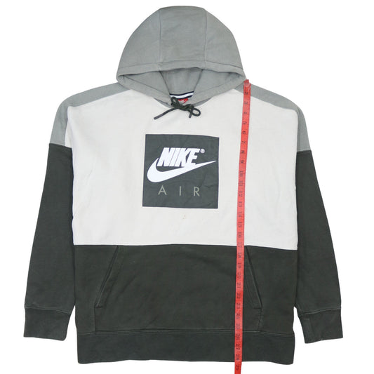 Nike Air Mens XL Pullover Hoodie Grey White Black Logo Sportswear
