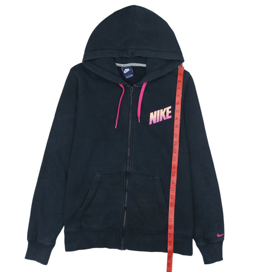 Nike Womens Black Full Zip Hoodie Size L Logo Sportswear