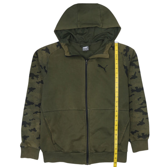 Puma Men’s Green Camouflage Full Zip Hoodie Size M Sportswear