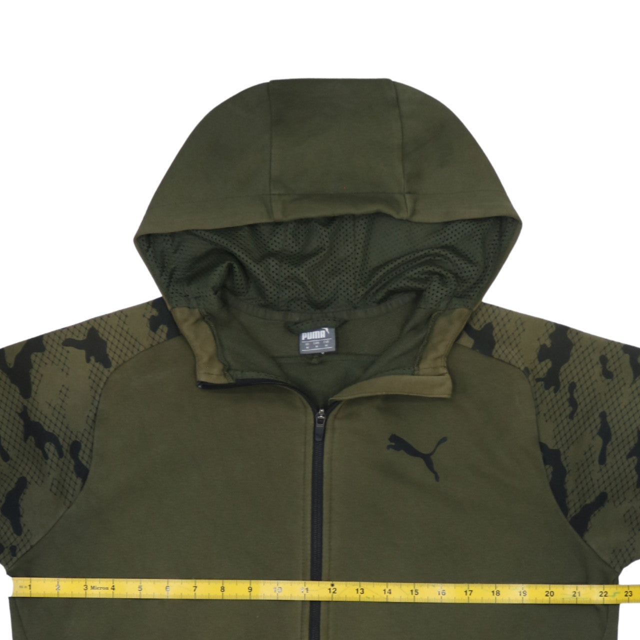 Puma Men’s Green Camouflage Full Zip Hoodie Size M Sportswear