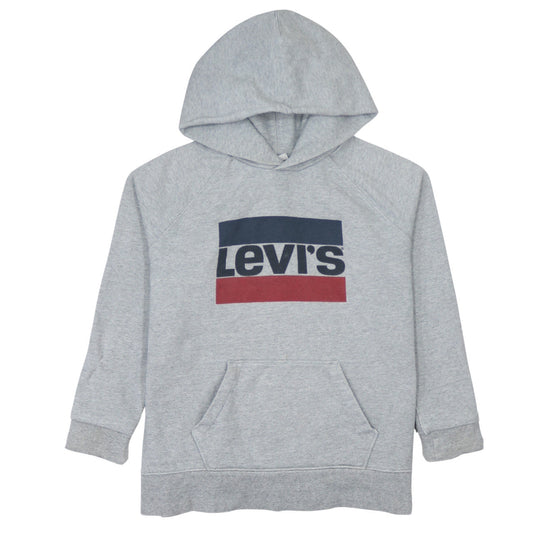 Levi's Men's Grey Pullover Hoodie M Graphic Logo Sweatshirt