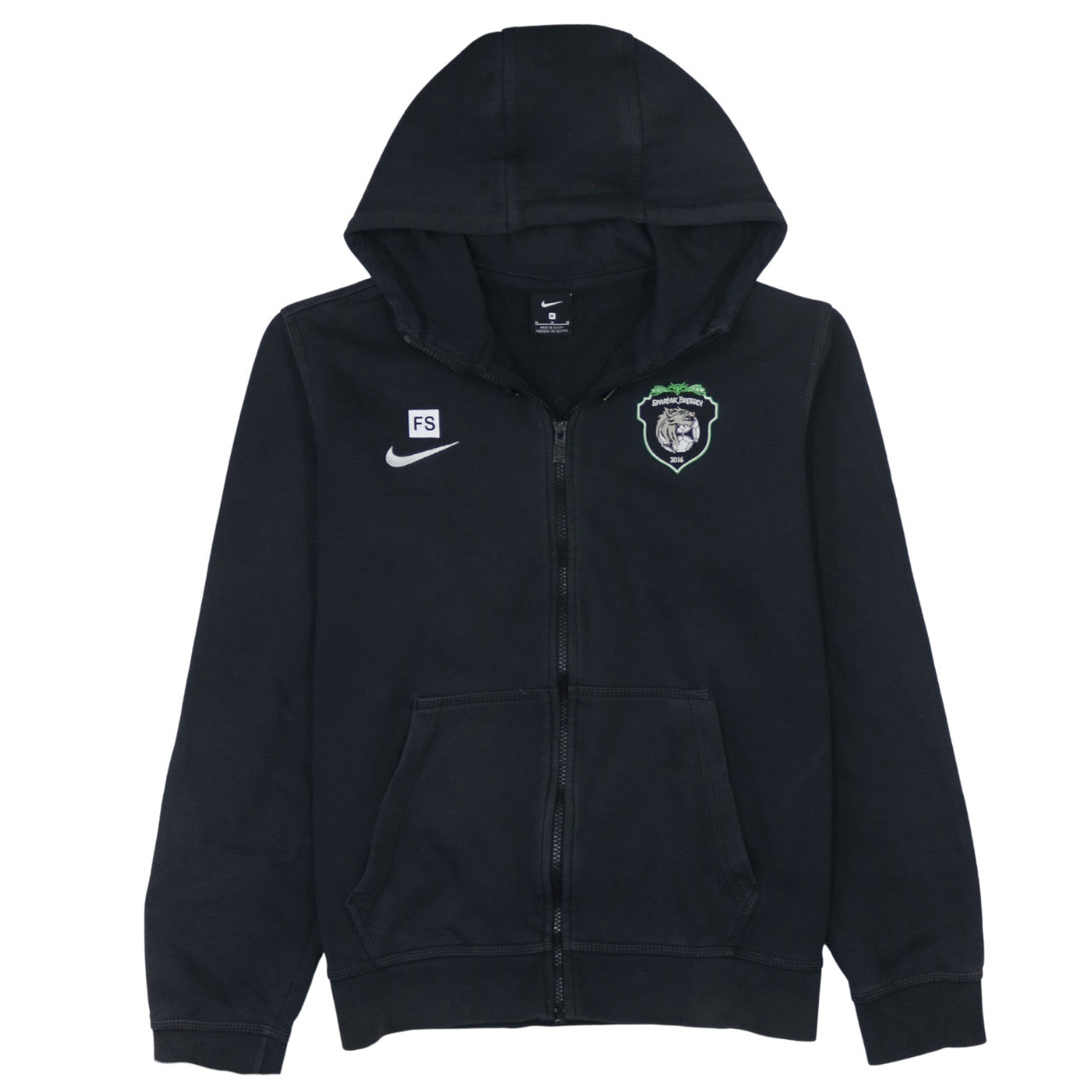 Nike Men's Black M Full Zip Hoodie Sports Embroidered Logo