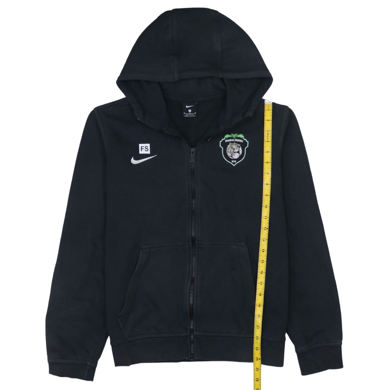 Nike Men's Black M Full Zip Hoodie Sports Embroidered Logo