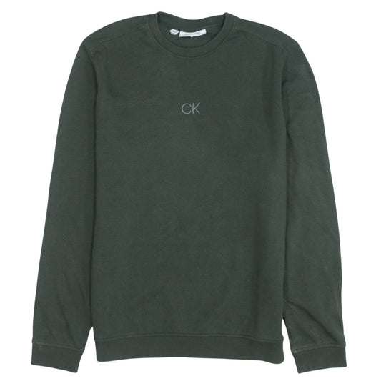 Calvin Klein Men’s Green Sweatshirt L Pullover Crew Neck Golf Logo